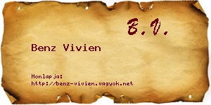 Benz Vivien névjegykártya